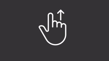 Canlandırılmış beyaz doğrusal simge yukarı taşı. Yukarı kaydır. Dokunmatik ekran kontrol hareketi. Kaydır ve kaydır. Şeffaf arkaplanda alfa kanalı olan kusursuz HD video. Gece kipi için hareketli grafik tasarımı