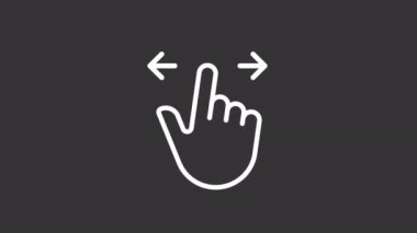 Canlandırılmış beyaz doğrusal simgeyi seçin. Sola ve sağa kaydırıyorum. Dokunmatik ekran kontrol hareketi. Şeffaf arkaplanda alfa kanalı olan kusursuz HD video. Gece kipi için hareketli grafik tasarımı