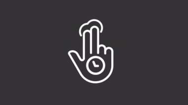 Canlandırılmış uzun soluklu doğrusal simge. İki parmak uzunluğunda musluk. Dokunmatik ekran kontrolü. Şeffaf arkaplanda alfa kanalı olan kusursuz HD video. Gece kipi için hareketli grafik tasarımı