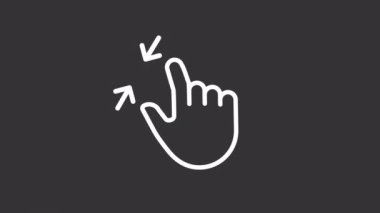 Canlandırılmış yakınlaştır beyaz doğrusal simgeyi. Çoklu dokunuş. Ekranı ayarla. Dokunmatik ekran kontrolü. Şeffaf arkaplanda alfa kanalı olan kusursuz HD video. Gece kipi için hareketli grafik tasarımı