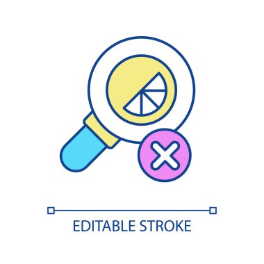 RGB renk simgesi üzerinde çalışan marka eksikliği. Zayıf inşa edilmiş terfi stratejisi. İş düellosu İzole vektör çizimi. Basit bir çizgi çizimi. Düzenlenebilir felç. Kullanılan Arial yazı tipi