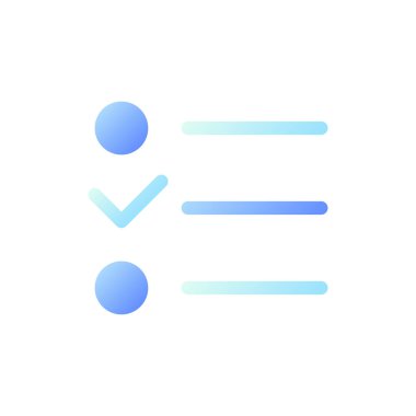 Kontrol listesi pikseli mükemmel düz gradyan iki renkli ui simgesi. İnternette liste yapmak için. Dijital planlama aracı. Basit bir piktogram. Arayüz, mobil uygulama için UX tasarımı. Vektör izole edilmiş RGB illüstrasyonu