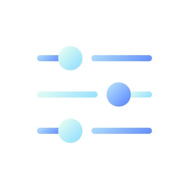 Filtreler düğme pikseli mükemmel düz gradyan iki renkli ui simgesi. Seçenekler. Ayarlama olanakları. Basit bir piktogram. Arayüz, mobil uygulama için UX tasarımı. Vektör izole edilmiş RGB illüstrasyonu