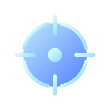 Nişan al mükemmel düz gradyan iki renkli ui simgesi. İş hedefine odaklan. Şirket hedeflerine ulaşıyor. Basit bir piktogram. Arayüz, mobil uygulama için UX tasarımı. Vektör izole edilmiş RGB illüstrasyonu