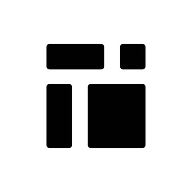 İçerik siyah glyph ui simgesini engeller. Web sayfası ögeleri düzenleme. Web tasarımı. Kullanıcı arayüzü tasarımı. Beyaz uzayda siluet sembolü. Ağ ve cep telefonu için sağlam bir resim. İzole vektör illüstrasyonu