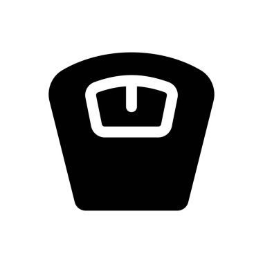 Banyo siyah glyph ui simgesini tartıyor. Ağırlık yönetimi. Diyet olsun. Sağlıklı bir yaşam tarzı. Kullanıcı arayüzü tasarımı. Beyaz uzayda siluet sembolü. Ağ ve cep telefonu için sağlam bir resim. İzole vektör illüstrasyonu