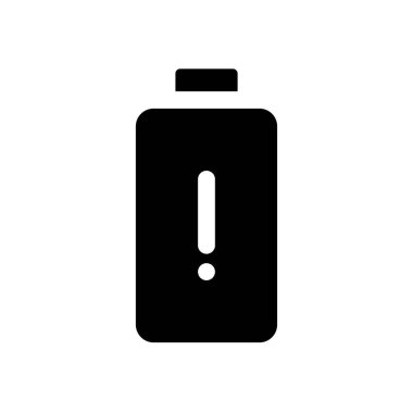 Düşük pil seviyesi siyah glyph ui simgesi. Refah sorunu. Yorgun ve bitkin. Kullanıcı arayüzü tasarımı. Beyaz uzayda siluet sembolü. Ağ ve cep telefonu için sağlam bir resim. İzole vektör illüstrasyonu