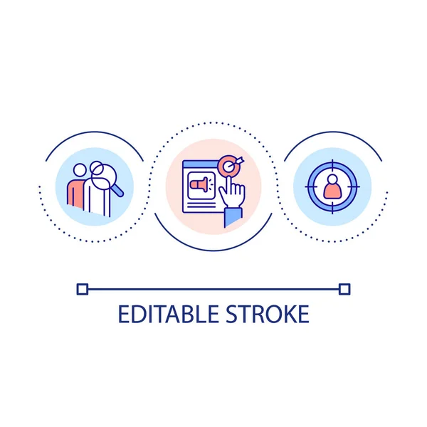 Clientes Ícone Conceito Loop Pesquisa Marketing Comportamental Identificar Necessidades Dos —  Vetores de Stock
