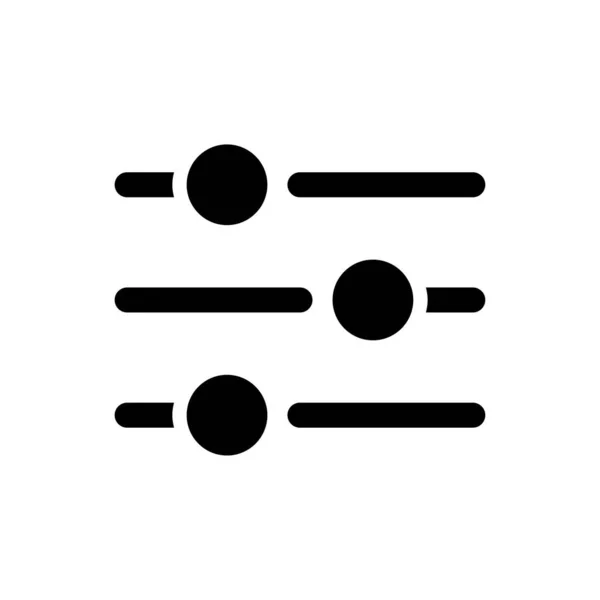 Filters Knop Zwart Glyph Pictogram Keuzemenu Opties Aanpassingsgereedschap Gebruikersinterface Ontwerp — Stockvector