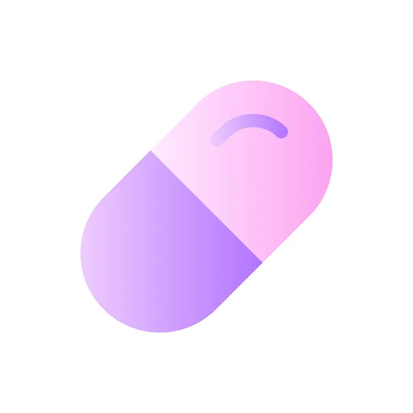 Médicament Plat Dégradé Bicolore Icône Prescription Médicale Traitement Pilule Capsule — Image vectorielle