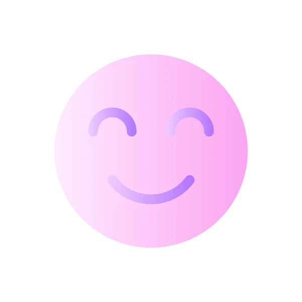 Emoji Contenido Gradiente Plano Bicolor Icono Agradable Relajado Humor Optimista — Vector de stock