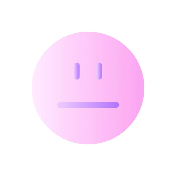 Neutral Emoji Platt Lutning Tvåfärgad Ikon Känslomässigt Uttryck Oberörd Attityd — Stock vektor