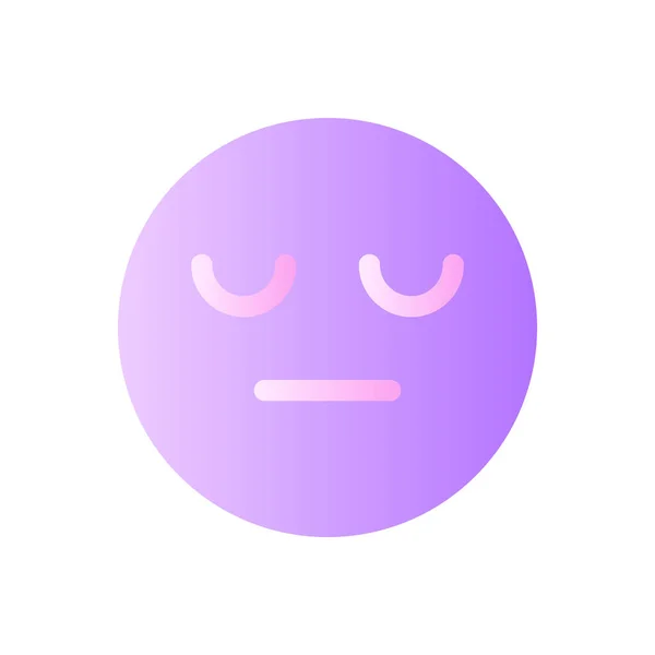 Sleepy Cara Emoji Gradiente Plano Bicolor Icono Emoción Indiferente Expresión — Vector de stock