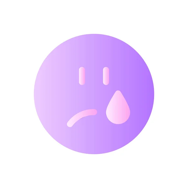 Crying Emoji Flat Gradient Two Color Icon Depressed Unhappy Face — Stock Vector