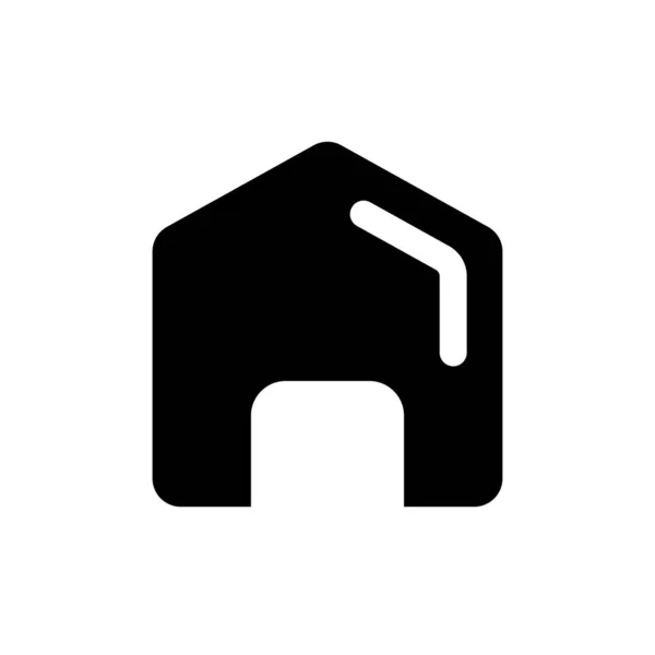 Startseite Schwarzes Glyph Symbol Immobilien Gemütliches Haus Immobilienhypothek Homepage Design — Stockvektor