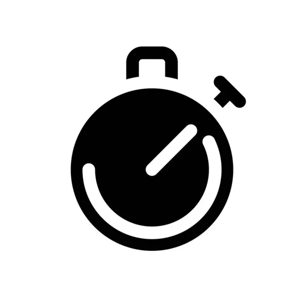 Stop Watch Black Glyph Icon Countdown Tool Man Beachte Die — Stockvektor