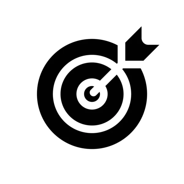 Target Black Glyph Icon Goal Achievement Entertaining Game Hit Goal — Stock Vector