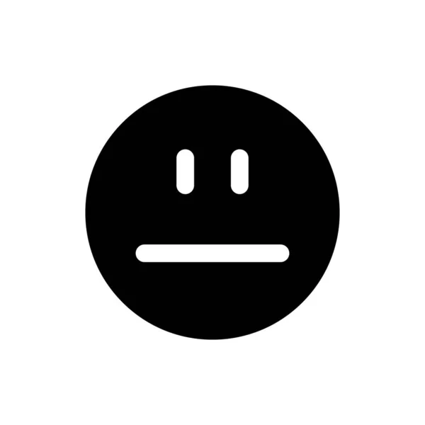 Tarafsız Emoji Siyah Glyph Simgesi Duygusal Bir Ifade Müşteri Geri — Stok Vektör