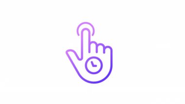 Animasyon basınçlı gradyan simgesi. Dokunmatik ekran kontrol hareketi. Ekranı tut. Daha fazla seçenek göster. Şeffaf arkaplanda alfa kanalı olan kusursuz HD video. Taslak hareketli grafik canlandırması