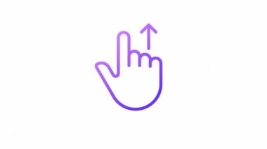 Yukarı doğru hareket eden canlandırma simgesi. Yukarı kaydır. Dokunmatik ekran kontrol hareketi. Kaydır ve kaydır. Şeffaf arkaplanda alfa kanalı olan kusursuz HD video. Taslak hareketli grafik canlandırması