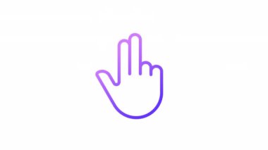 Çoklu dokunmatik gradyan simgesi canlandırması. Çift parmak kontrolü. Dokunmatik ekran navigasyonu. Kontrolü göster. Şeffaf arkaplanda alfa kanalı olan kusursuz HD video. Taslak hareketli grafik canlandırması