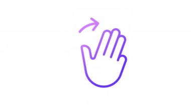 Canlandırılmış parmaklar gradyan simgesini kaydırır. Üç parmak sağa kaydırın. Dokunmatik ekran kontrolü. Şeffaf arkaplanda alfa kanalı olan kusursuz HD video. Taslak hareketli grafik canlandırması