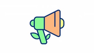 Canlandırılmış organik reklamlar RGB renk simgesi. Gelen pazarlama. Ücretsiz kampanya. Şeffaf arkaplanda alfa kanalı olan kusursuz HD video. Basit doldurulmuş çizgi hareketi grafik canlandırması