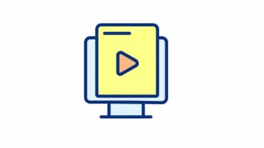 Animasyon video RGB renk simgesi. Multimedya çevrimiçi. Eğlenceli bir film. Dijital film. Şeffaf arkaplanda alfa kanalı olan kusursuz HD video. Basit doldurulmuş çizgi hareketi grafik canlandırması