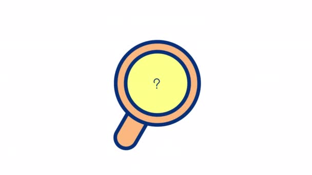 Animated Question Rgb Color Icon Find Information Magnifying Glass Search — Stock Video