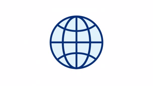 Icône Couleur Rvb Globe Animé Connexion Internet Cyberespace Commerce International — Video
