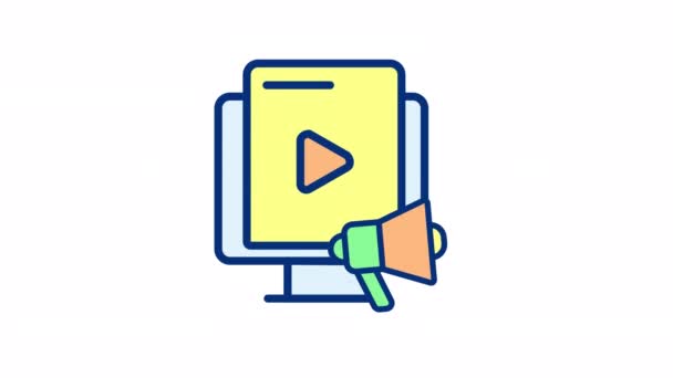Animierter Videoclip Rgb Farbsymbol Marketing Multimediale Inhalte Werbeclip Nahtlose Schleife — Stockvideo