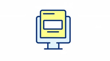 Canlı İniş Sayfası RGB renk simgesi. Web sitesi yakalama sayfası. Promosyon bilgileri. Şeffaf arkaplanda alfa kanalı olan kusursuz HD video. Basit doldurulmuş çizgi hareketi grafik canlandırması