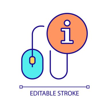 Tıklama sonrası RGB renk simgesi. Kullanıcı etkileşim metriği. Kişisel pazarlama stratejisi. İzole vektör çizimi. Basit bir çizgi çizimi. Düzenlenebilir felç. Kullanılan Arial yazı tipi