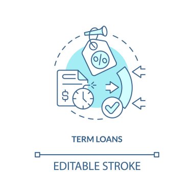 Turkuaz konsept ikonu. Esneklik. Uzun vadeli soyut fikirlerin ve ince çizgilerin finansmanının kaynağı. İzole bir taslak çizim. Düzenlenebilir felç. Arial, Myriad Pro-Kalın yazı tipleri