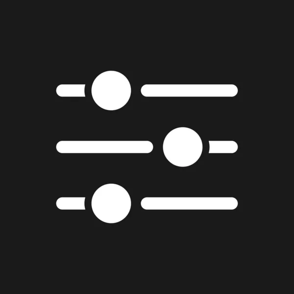 Фільтри Кнопка Пікселя Темного Режиму Піктограми Гліфа Можливості Коригування Дизайн — стоковий вектор