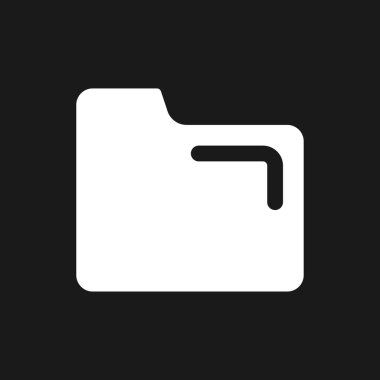 Dizin piksel karanlık mod glyph ui simgesi. Dosya depolama. Dijital bilgi. Kullanıcı arayüzü tasarımı. Siyah uzayda beyaz siluet sembolü. Ağ ve cep telefonu için sağlam bir resim. Vektör izole illüstrasyonu