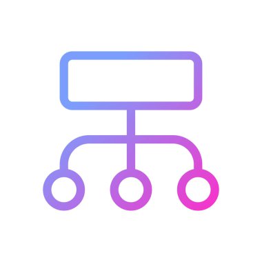 Veri yapılandırma süreci piksel mükemmel gradyan ui simgesi. Infographic planı. İş stratejisi. Satır rengi kullanıcı arayüzü sembolü. Modern tarz pictogram. Vektör izole edilmiş taslak çizimi