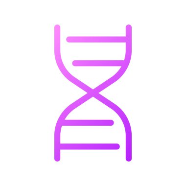 DNA molekül pikseli mükemmel gradyan ui simgesi. Miras Geni. Tıbbi laboratuvar araştırması. Satır rengi kullanıcı arayüzü sembolü. Modern tarz pictogram. Vektör izole edilmiş taslak çizimi