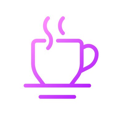 Sıcak içecek pikseli mükemmel gradyan ui simgesi. Sabah çayı. Rahatlatıcı ve ferahlatıcı bir içecek. Satır rengi kullanıcı arayüzü sembolü. Modern tarz pictogram. Vektör izole edilmiş taslak çizimi