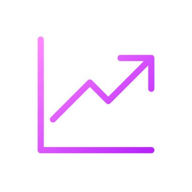Büyüme pikseli mükemmel gradyan doğrusal ui simgesi. İş analizleri. İlerleme tahmini. Gelişme var. Satır rengi kullanıcı arayüzü sembolü. Modern tarz pictogram. Vektör izole edilmiş taslak çizimi
