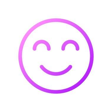 İçerik emoji pikseli mükemmel gradyan ui simgesi. Memnun ve rahatlamış. Çevrimiçi iletişim. Satır rengi kullanıcı arayüzü sembolü. Modern tarz pictogram. Vektör izole edilmiş taslak çizimi