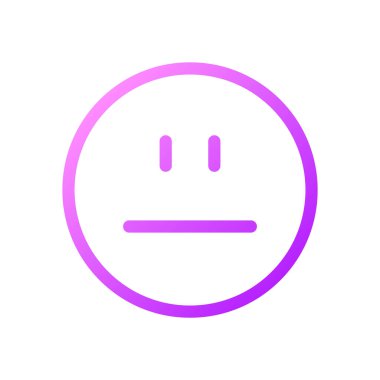 Tarafsız emoji pikseli mükemmel gradyan ui simgesi. Duygusal bir ifade. Umursamaz tavır. Satır rengi kullanıcı arayüzü sembolü. Modern tarz pictogram. Vektör izole edilmiş taslak çizimi