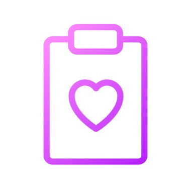 Sağlık rekoru pikseli mükemmel gradyan çizgisel ui simgesi. Kalp kontrolü planı. Sağlık hizmeti bilgileri. Satır rengi kullanıcı arayüzü sembolü. Modern tarz pictogram. Vektör izole edilmiş taslak çizimi