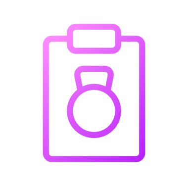 Egzersiz planı pikseli mükemmel gradyan doğrusal ui simgesi. Egzersiz programı. Sağlıklı ve aktif bir yaşam tarzı. Satır rengi kullanıcı arayüzü sembolü. Modern tarz pictogram. Vektör izole edilmiş taslak çizimi