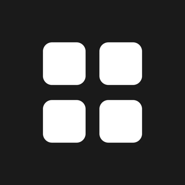Menu Application Mobile Pixel Mode Sombre Glyphe Icône Élément Écran — Image vectorielle