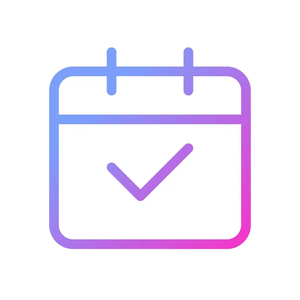 Pixel Calendario Perfecto Gradiente Lineal Icono Planificación Eventos Programar Aplicación — Vector de stock