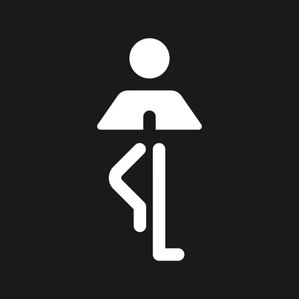 Arbre Pose Mode Sombre Glyphe Icône Pose Yoga Équilibrer Asana — Image vectorielle