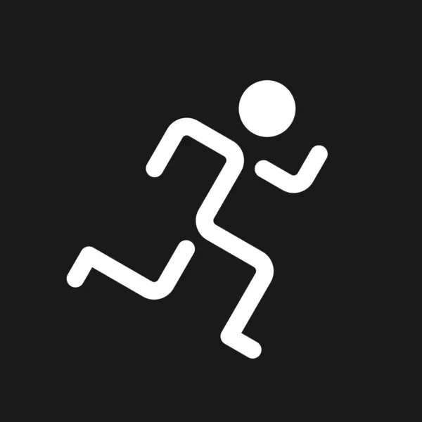 Running Dark Modus Glyph Symbol Aktiver Lebensstil Joggen Üben Design — Stockvektor