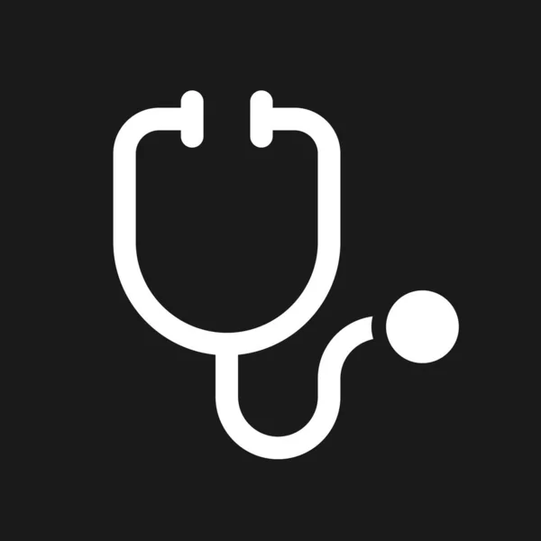 Stethoskop Dark Mode Glyph Symbol Medizinisches Instrument Gesundheit Design Der — Stockvektor