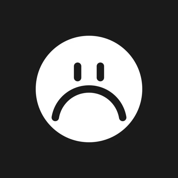 Sad Emoji Dark Mode Glyph Icon Feelings Expression Feedback User — Stock Vector
